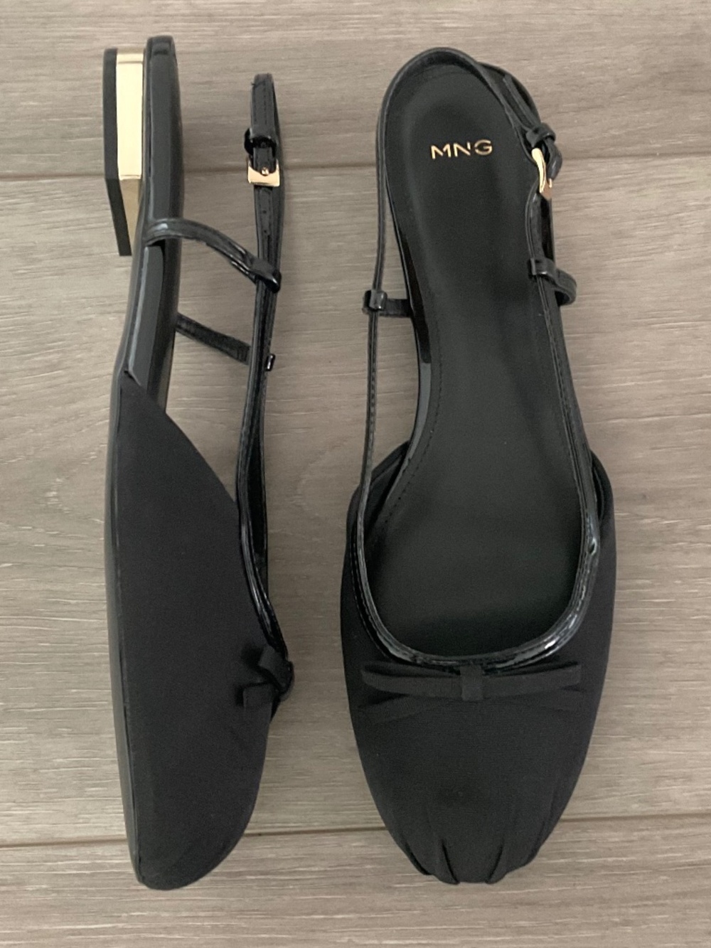 MANGO Slingback Ballet Flat in Black Size EU 41
